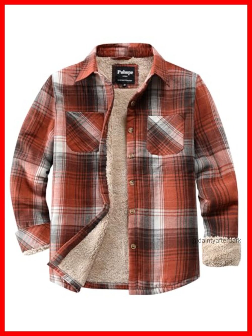 Sherpa Lined Plaid Flannel Shirt Jacket Button Down Fleece Shacket